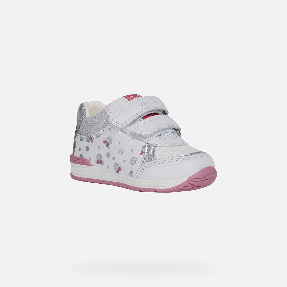 Basket Geox Rishon Girl - Blanche/Argent - Bebe 023476-YRS